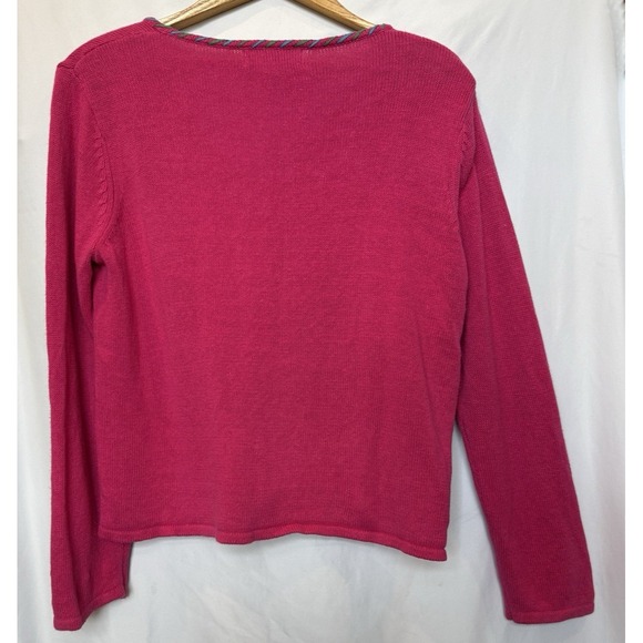 Tiara International Knit Christmas Sweater Cardigan Size XL Pink Trees Embroider - Picture 10 of 13